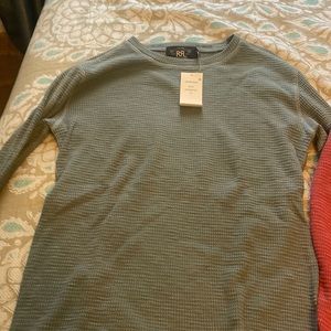 Double RL long sleeve shirts, one is red and the other one is blue